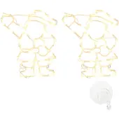 vidaXL Julbelysning jultomten silhuett 2 st 35 LEDs varmvit