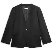 Tommy Hilfiger Gold Tone Button Relaxed Linen Blend Blazer