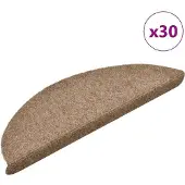 vidaXL Trappmattor självhäftande 30 st 56x17x3 cm beige halvrunda