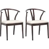 vidaXL Matstol 2 pcs Ljusbrun och ljus Massiv Gummiträ