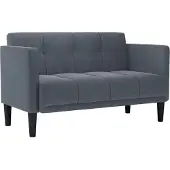 vidaXL Loveseat soffa mörkgrå 111 cm sammet