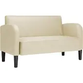 vidaXL Loveseat soffa gräddvit 110 cm konstläder