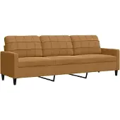 vidaXL 3-sitssoffa brun 210 cm sammet