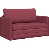 vidaXL Golvsoffa Säng 2-i-1 Vinröd 124x71x78 cm Tyg