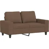 vidaXL 2-sitssoffa, brun, 120 cm, klädd i tyg
