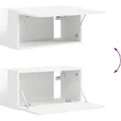 vidaXL TV-bänkset Väggmonterad 2 pcs Högblanka vita Konstruerat trä