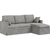 vidaXL Soffa Ljusgrå 198 x 134 x 80 cm Sammet