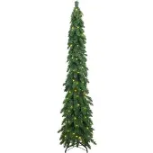 Belyst plastgran med 130 LEDs 210 cm Grön