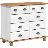 vidaXL Byrå 'ASKIM'Vit 91x40x79 cm Solid Trä Furu