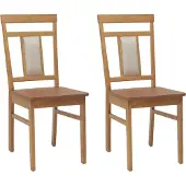 vidaXL Matstol 2 pcs Naturfärg Massiv Gummiträ