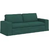 vidaXL Soffa Mörkgrön 222 x 80 x 82 cm tyg