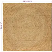vidaXL Områdesmattor Fyrkantig Brun 240 x 240 cm Jute