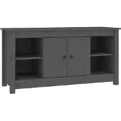vidaXL Tv-bänk grå 103x36,5x52 cm massiv furu