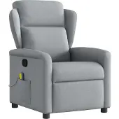 vidaXL Massagefåtölj ljusgrå tyg