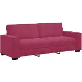 vidaXL 3-sitssoffa vinröd 220x78x84 cm sammet