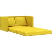vidaXL Golvbäddsoffa 2-i-1 mörkgul 122x204x55 cm sammet