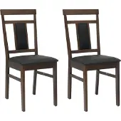 vidaXL Matstol 2 pcs Ljusbrun och svart Massiv Gummiträ