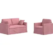 vidaXL Soffset 2 st Rosa Sammet
