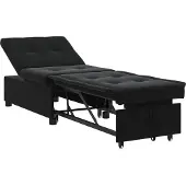 vidaXL Soffa-säng Svart 67 x 194 x 38 cm Sammet