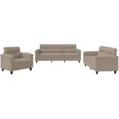 vidaXL Soffgrupp med kuddar 3 delar taupe mikrofibertyg