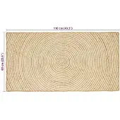 vidaXL Matta Naturlig och vit 200 x 200 cm Jute