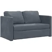 vidaXL Golvbäddsoffa 2-i-1 mörkgrå 122x204x55 cm sammet