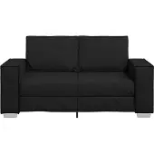 vidaXL Tvåsitssoffa Svart 160 cm Konstläder