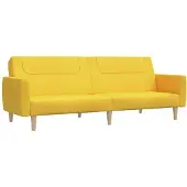 vidaXL 2-sits bäddsoffa gult tyg 375789