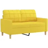 vidaXL 2-sitssoffa ljusggul 120 cm tyg
