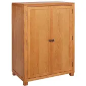 vidaXL Modern skåp i ingenjörsträ - - 80x50x115 cm - Brun - Massiv ek - Stort lagringsutrymme