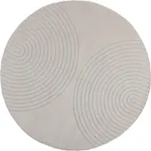 vidaXL Områdesmattor Rund GALATI Kräm Ø 120 CM Polyester
