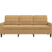 vidaXL 3-sitssoffa brun 180 cm sammet