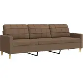 vidaXL 3-sitssoffa brun 210 cm tyg
