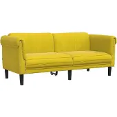 vidaXL Soffa 2-sits gul sammet