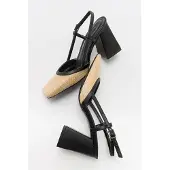 Prologue Rivie Raffia Blockklack Pump med Fyrkantig Tå (Dam)