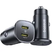 Baseus GoTrip 30W dubbel USB-C billaddare - svart