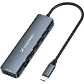 Wozinsky USB-C 6 i 1-hubb WHBC10Y4S Multifunktionell, aluminium, med 25 cm kabel - Grå