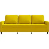 vidaXL 3-sitssoffa gul 180 cm sammet