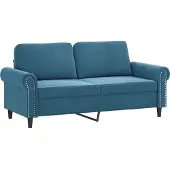 vidaXL 2-sitssoffa blå 140 cm sammet