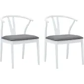 vidaXL Matstol 2 pcs Vitt och Grått Massiv Gummiträ