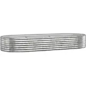vidaXL Odlingslåda pulverlackerat stål 249x100x36 cm silver
