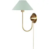Globen Lighting Vägglampa IRIS, grön, höjd 32 cm IRIS, Grön, Vardagsrum / matsal, Textil / tyger / siden, Vintage