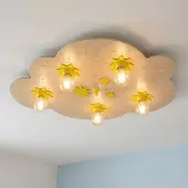 Elobra Taklampa Sternenwolke, dimbar, Ljust trä, Barnrum, Trä, Taklampa