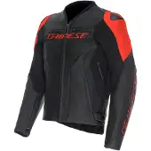 Dainese Racing 5 Herr läderjacka Svart/Röd 50 Herrar sort