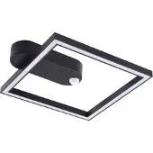 LINDBY Taklampa med rörelsesensor Yulla , Svart, Hall, Aluminium / grå / zink, Modern, Taklampa med rörelsedetektor