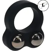 Vuxen - Liquid Silicone Double Weighted Ball Cockring - Black
