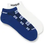 HUGO Two-pack of ankle-length socks with logo intarsia