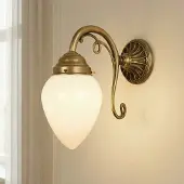 BERLINER MESSINGLAMP Vägglampa PARIS, dimbar, Vardagsrum / matsal, Glas, Antik, Vägglampa, vägglampa inomhus