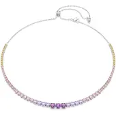Swarovski Halsband gul / lila / rosa / silver