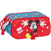 Safta Large Triple Mickey Mouse Fantastic Pencil Case Röd Man